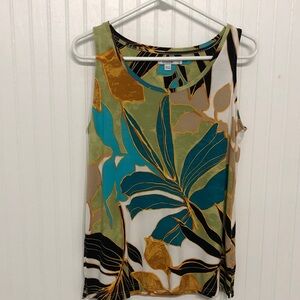 Chico’s Botanical Sleeveless Tank Top Easycare EUC